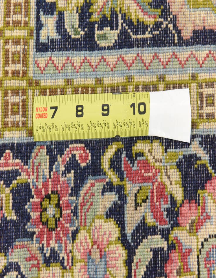 Detail image of  6' 5 x 7'  Hand Knotted Qom Persian Square Rug