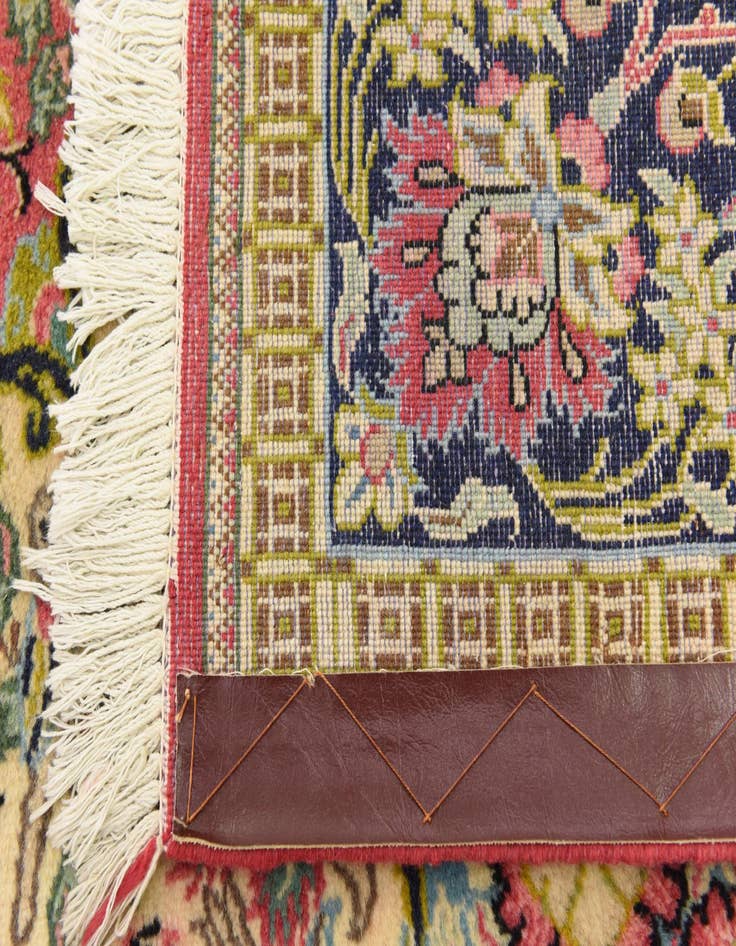 Detail image of  6' 5 x 7'  Hand Knotted Qom Persian Square Rug