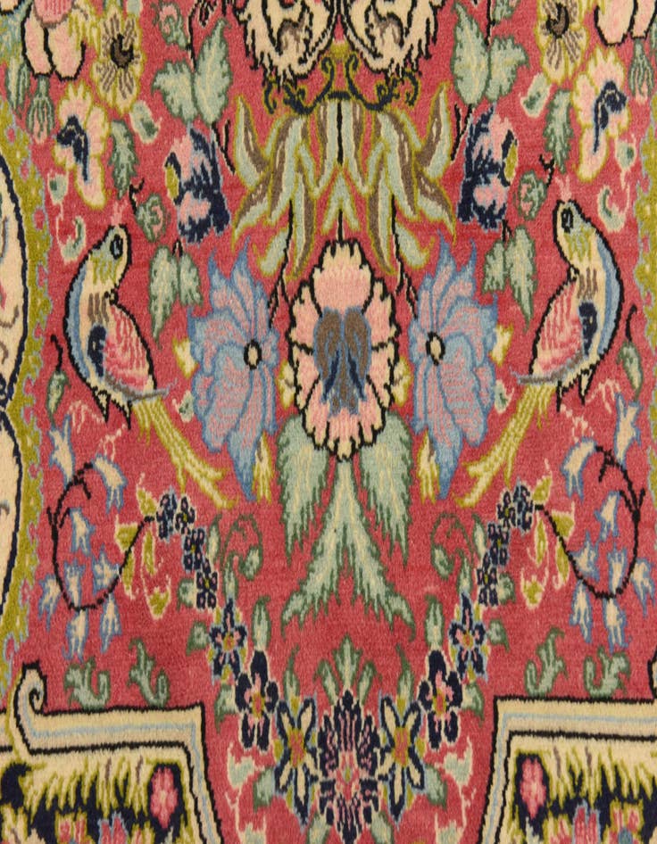 Detail image of  6' 5 x 7'  Hand Knotted Qom Persian Square Rug