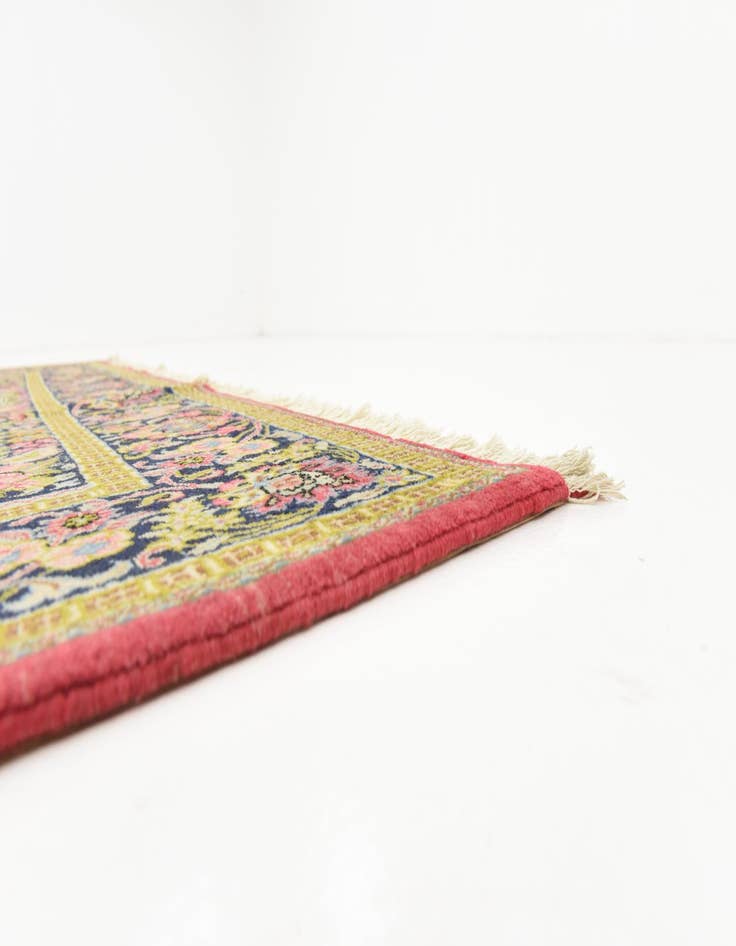 Detail image of  6' 5 x 7'  Hand Knotted Qom Persian Square Rug