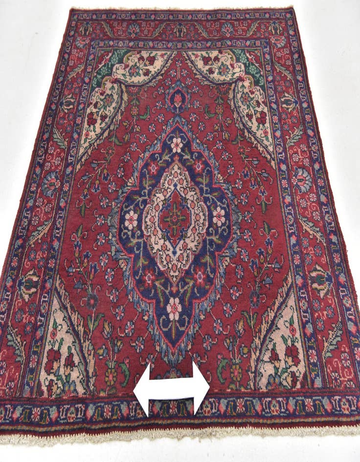 Detail image of  4' 7 x 5' Tabriz Wool Square Rug