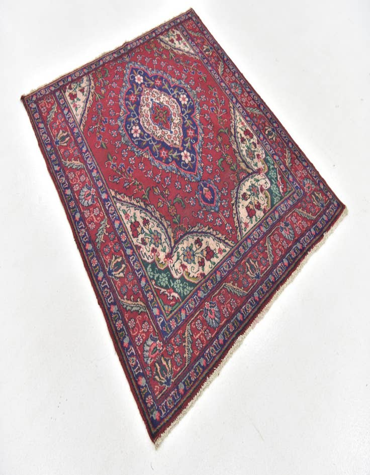 Detail image of  4' 7 x 5' Tabriz Wool Square Rug