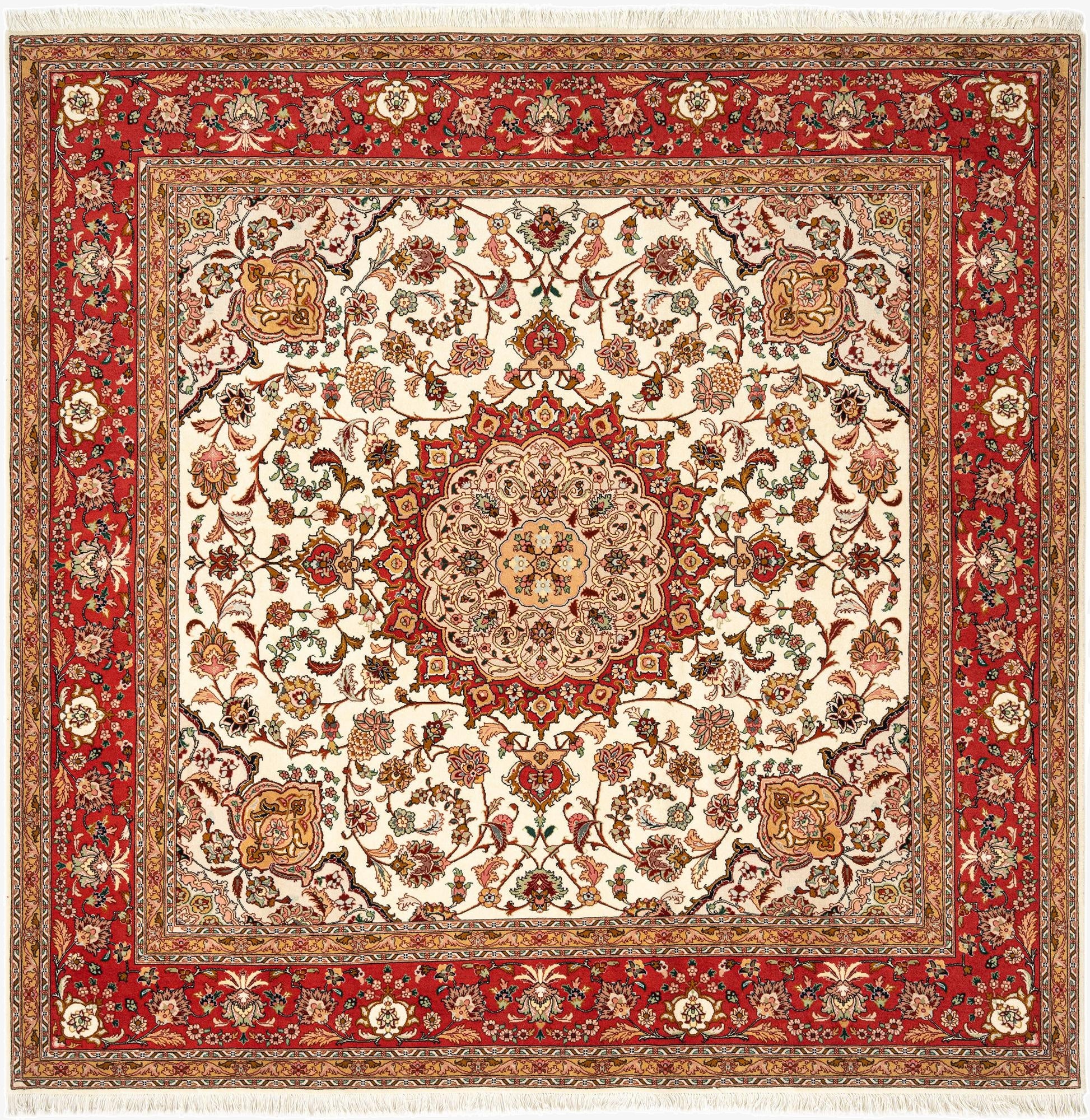 6' 9 x 6' 9 Tabriz Square Rug
