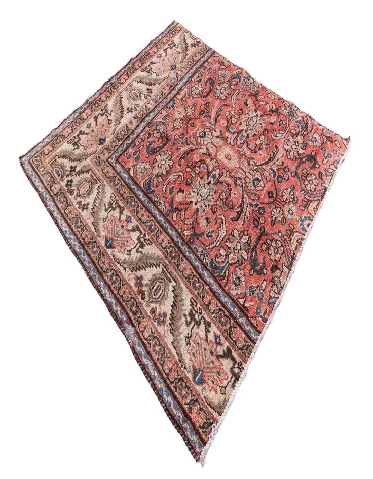 Detail image of  5' 2 x 5' 9  Hand Knotted Ultra Vintage Persian Wool Square Rug