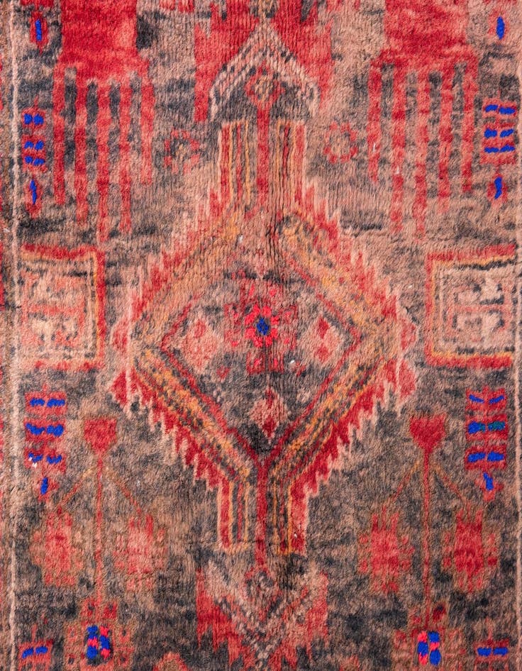Detail image of  3' 7 x 4' 3  Hand Knotted Ultra Vintage Persian Wool Square Rug
