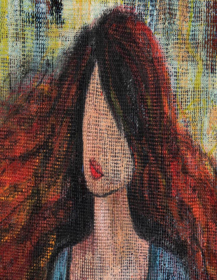 Detail image of  3' 4 x 3' 8  Hand Knotted Ultra Vintage Persian Wool Square Rug