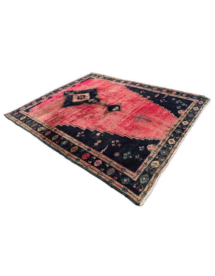 Detail image of  5' 1 x 6'  Hand Knotted Ultra Vintage Persian Wool Square Rug