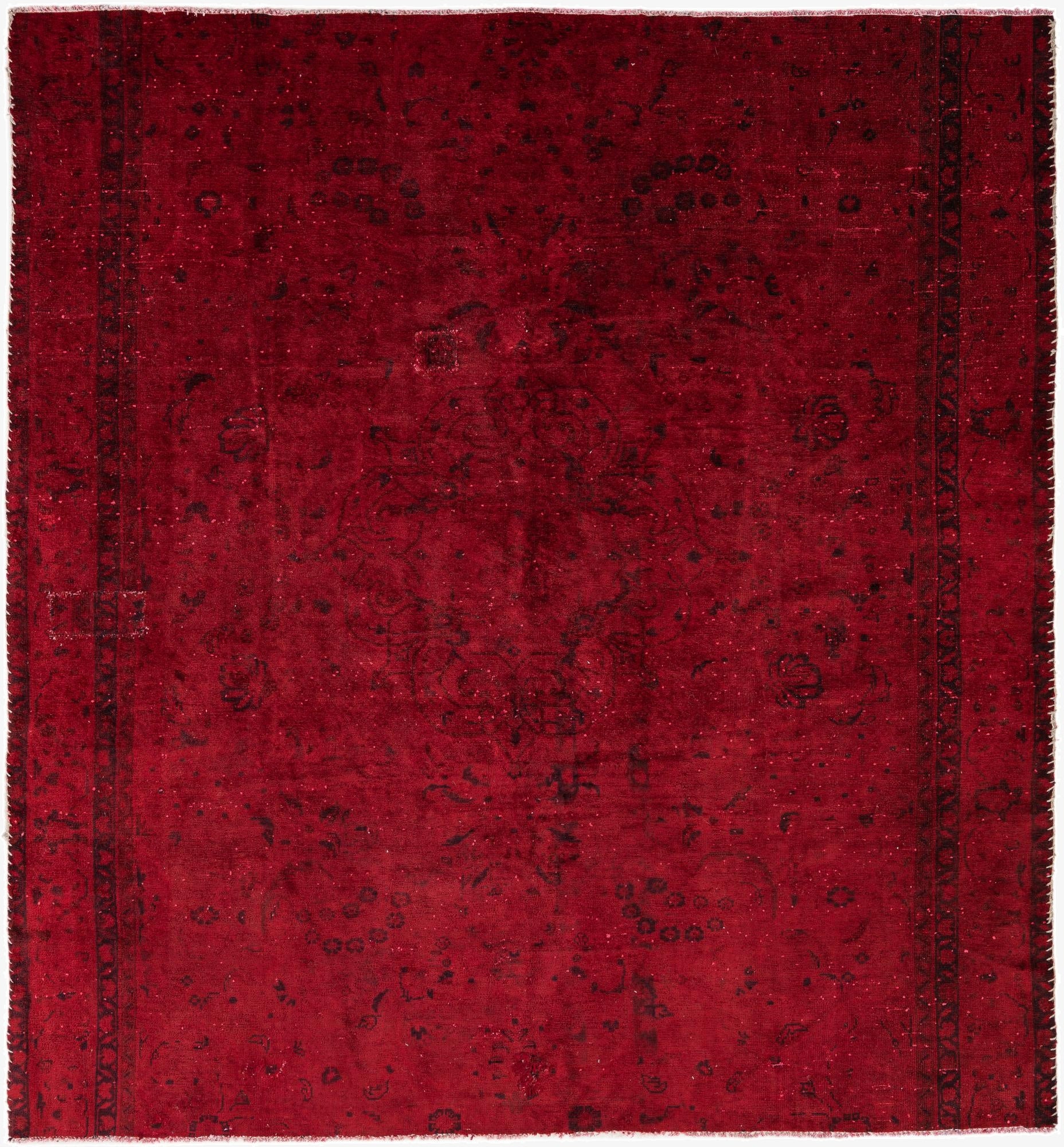  6' 10 x 7' 4  Hand Knotted Ultra Vintage Persian Wool Square Rug