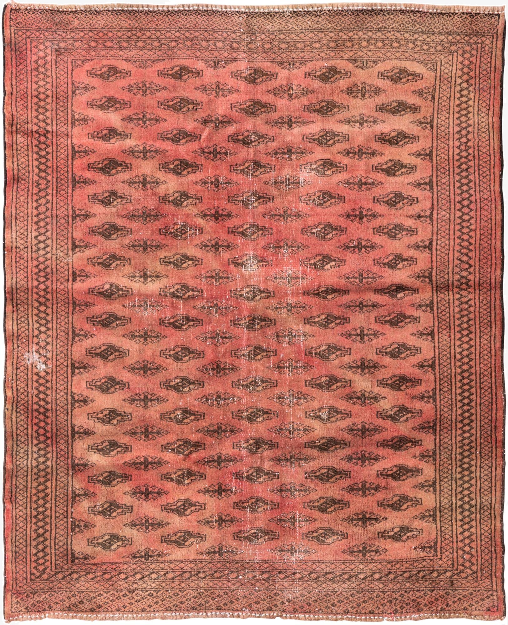  3' 7 x 4' 5  Hand Knotted Ultra Vintage Persian Wool Square Rug