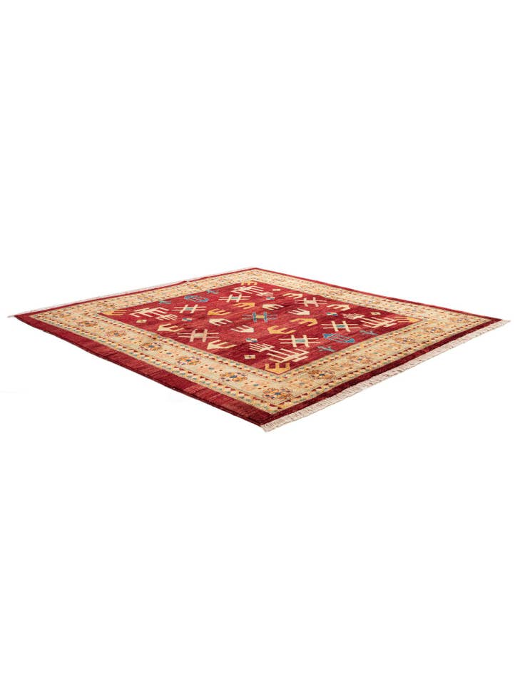 Detail image of  6' 2 x 6' 3  Hand Knotted Ziegler Wool Square Rug