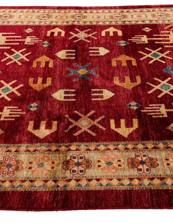 Detail image of  6' 2 x 6' 3  Hand Knotted Ziegler Wool Square Rug