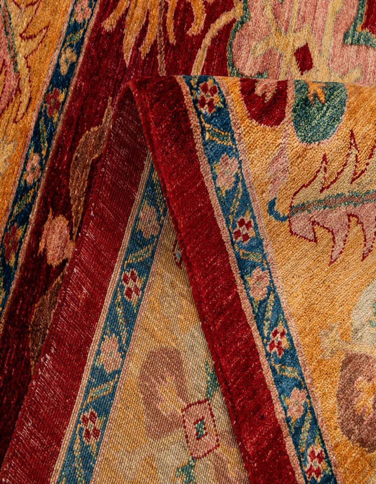 Detail image of  6' 5 x 6' 5  Hand Knotted Ziegler Wool Square Rug