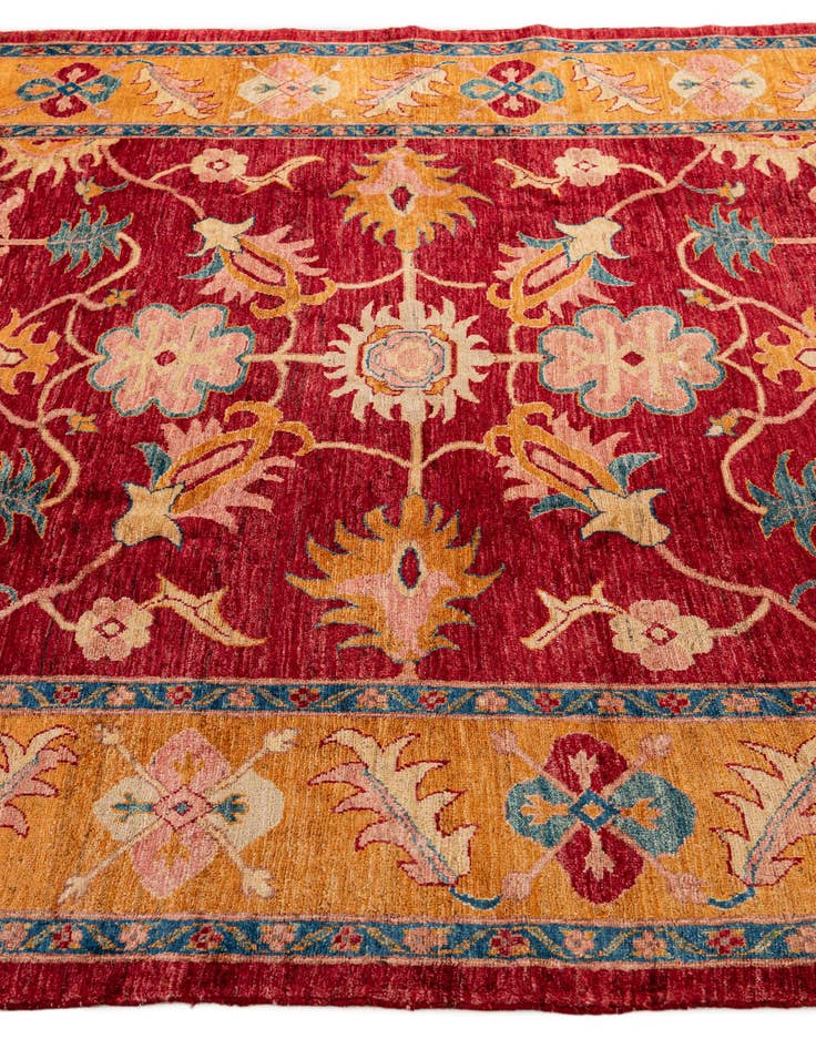 Detail image of  6' 1 x 6' 6  Hand Knotted Ziegler Wool Square Rug