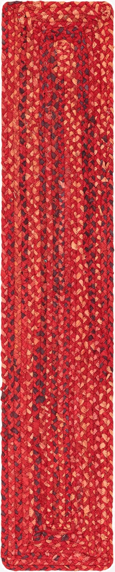  1' 2 x 6' 1  Hand Braided Chindi Table Runner Rug