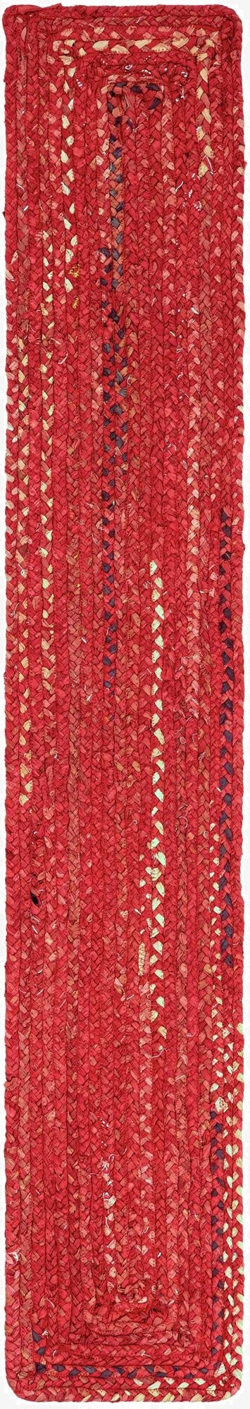  1' 2 x 8'  Hand Braided Chindi Table Runner Rug