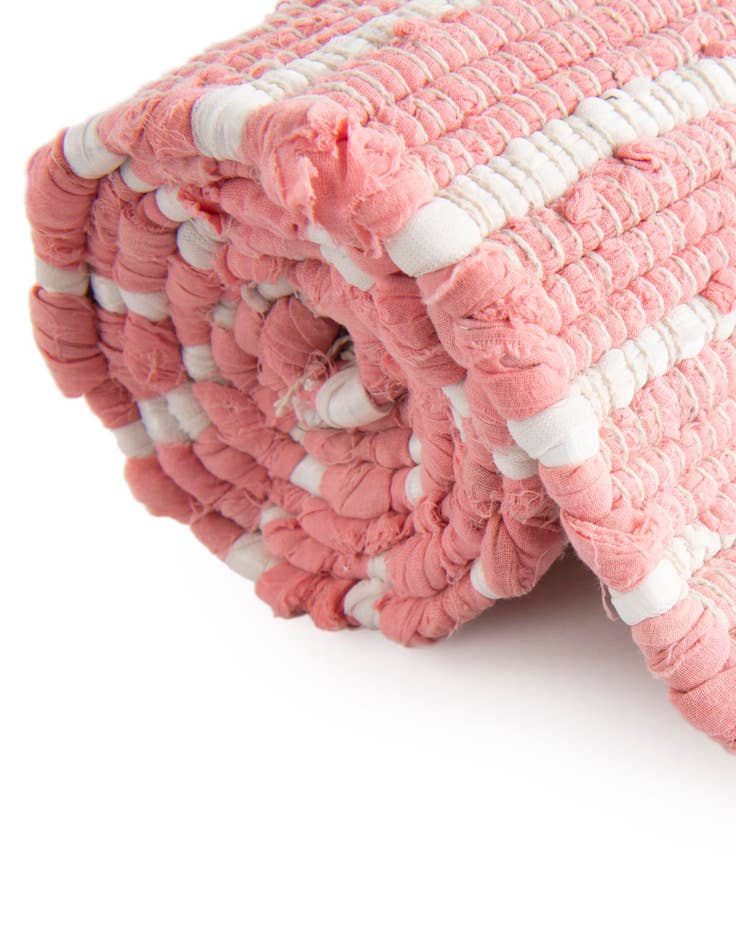 Detail image of  2' 2 x 3' 7  Hand Woven Chindi Cotton Hearth Rug