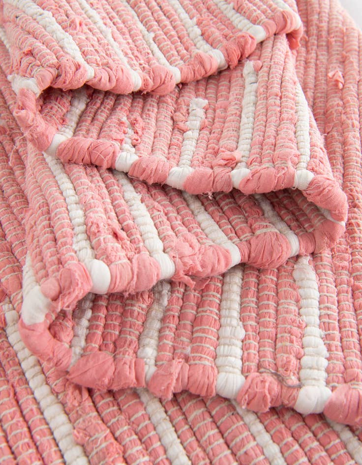 Detail image of  2' 2 x 3' 7  Hand Woven Chindi Cotton Hearth Rug