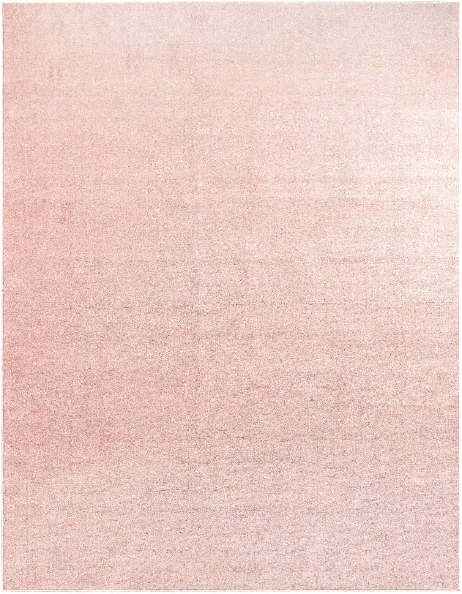A rectangular 8x10 modern solid pink area rug with a thin pile, suitable for a living room.