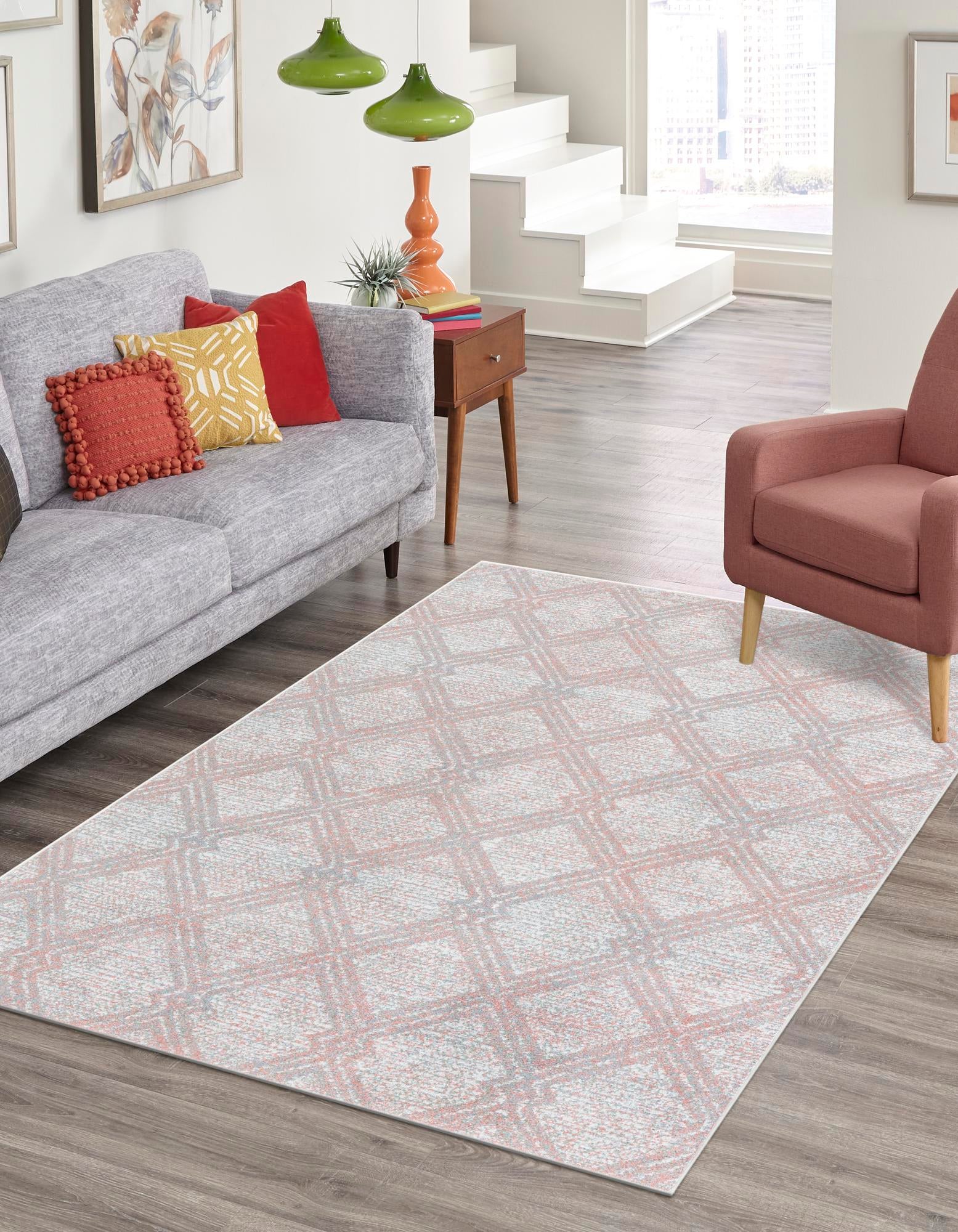 Rose Pink 10' x 14' Kamala Washable Rug | Rugs.com