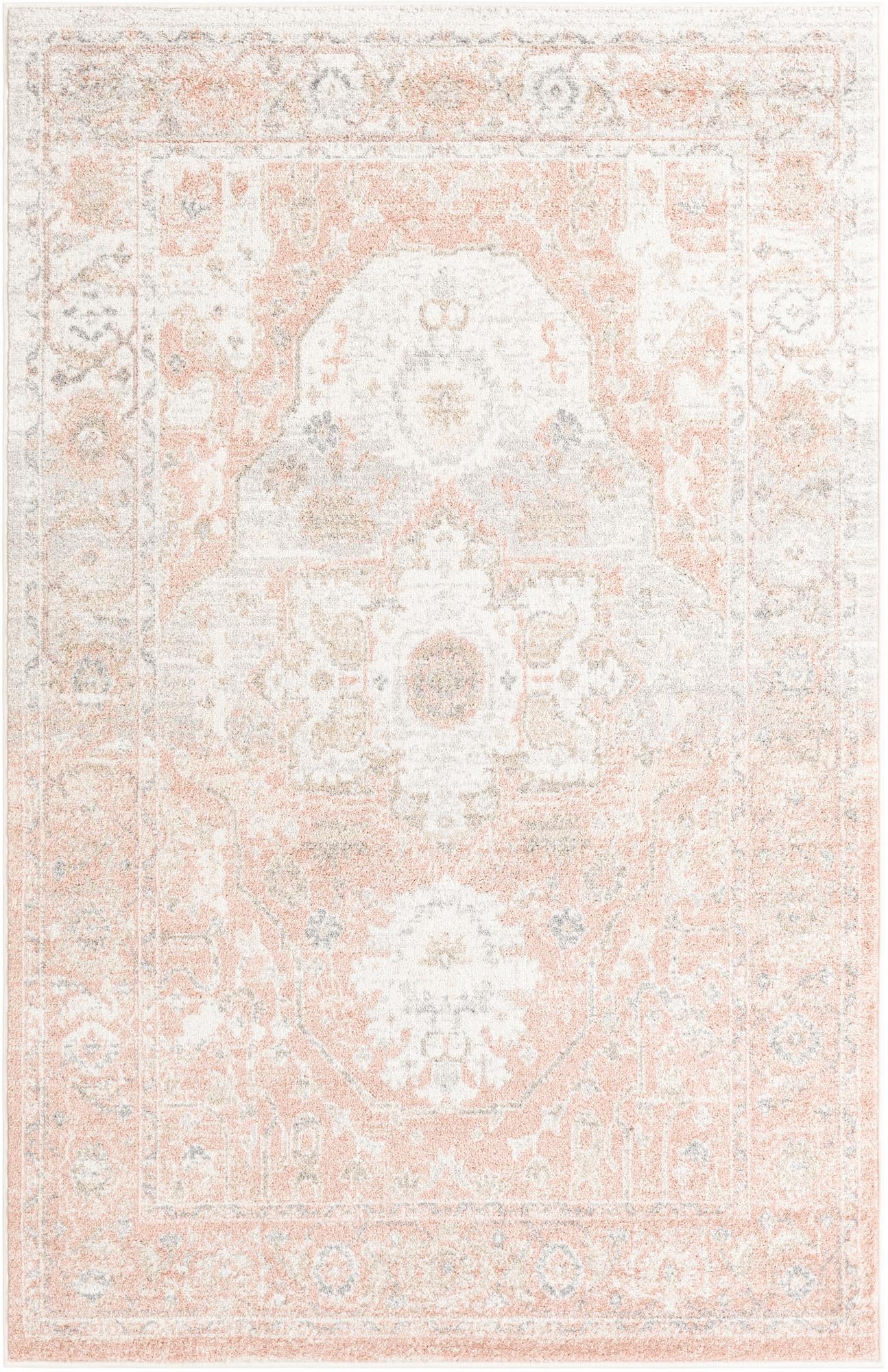 Rose Pink 5' 3 x 8' Madeline Vintage Rug | Rugs.com