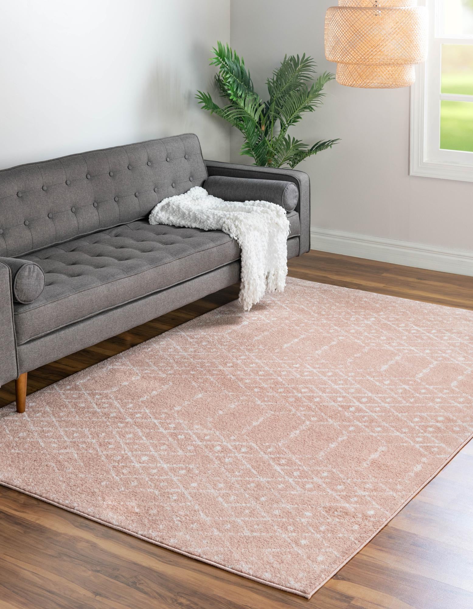 Rose Pink 5' 3 x 8' Paxon Trellis Rug | Rugs.com