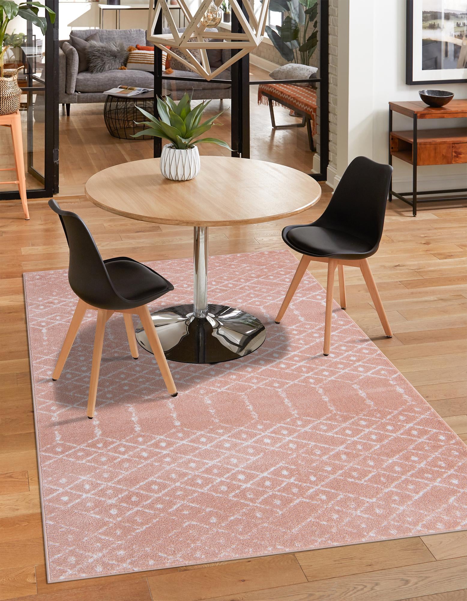 Rose Pink 5' 3 x 8' Paxon Trellis Rug | Rugs.com