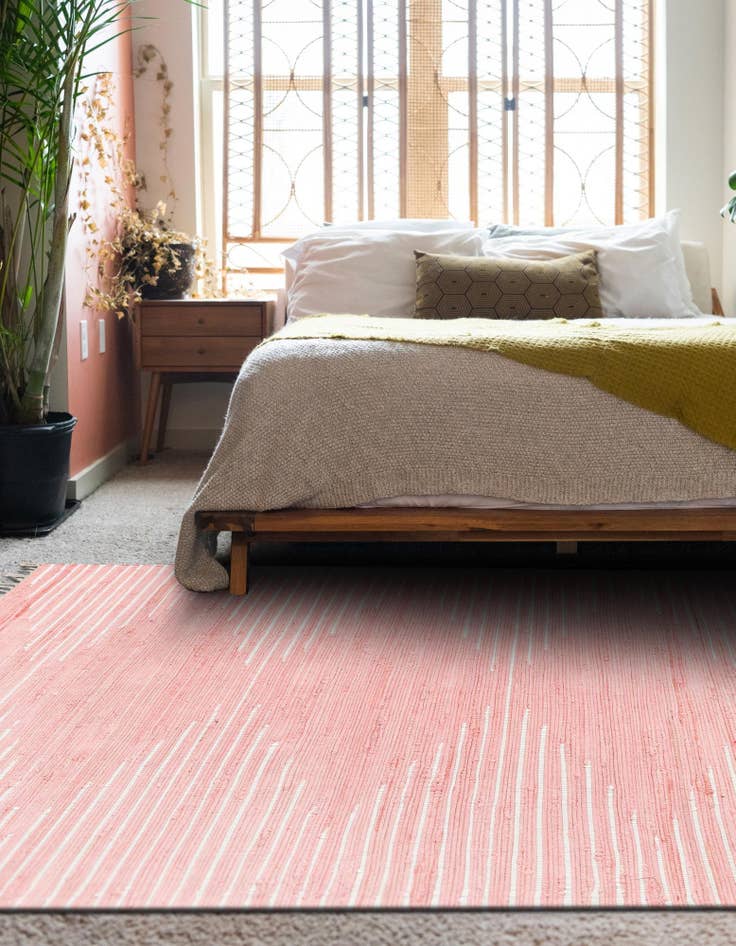 Detail image of  7' 1 x 10'  Hand Woven Chindi Cotton Rug