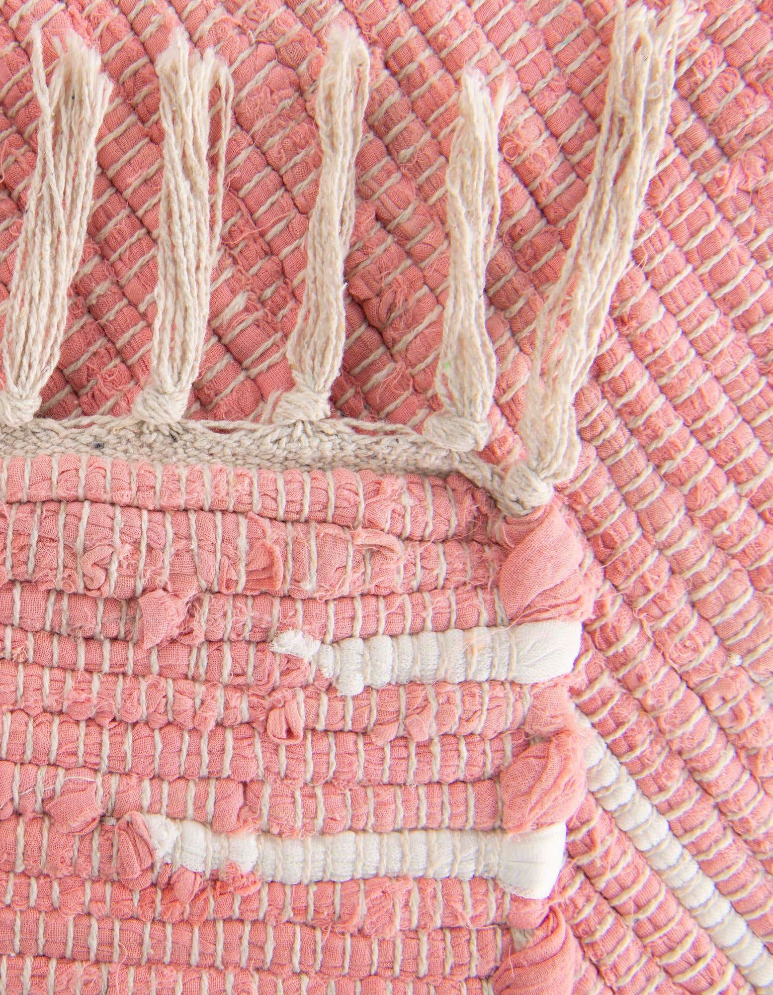 Primary image  Custom Rose  Hand Woven Chindi Cotton Rug