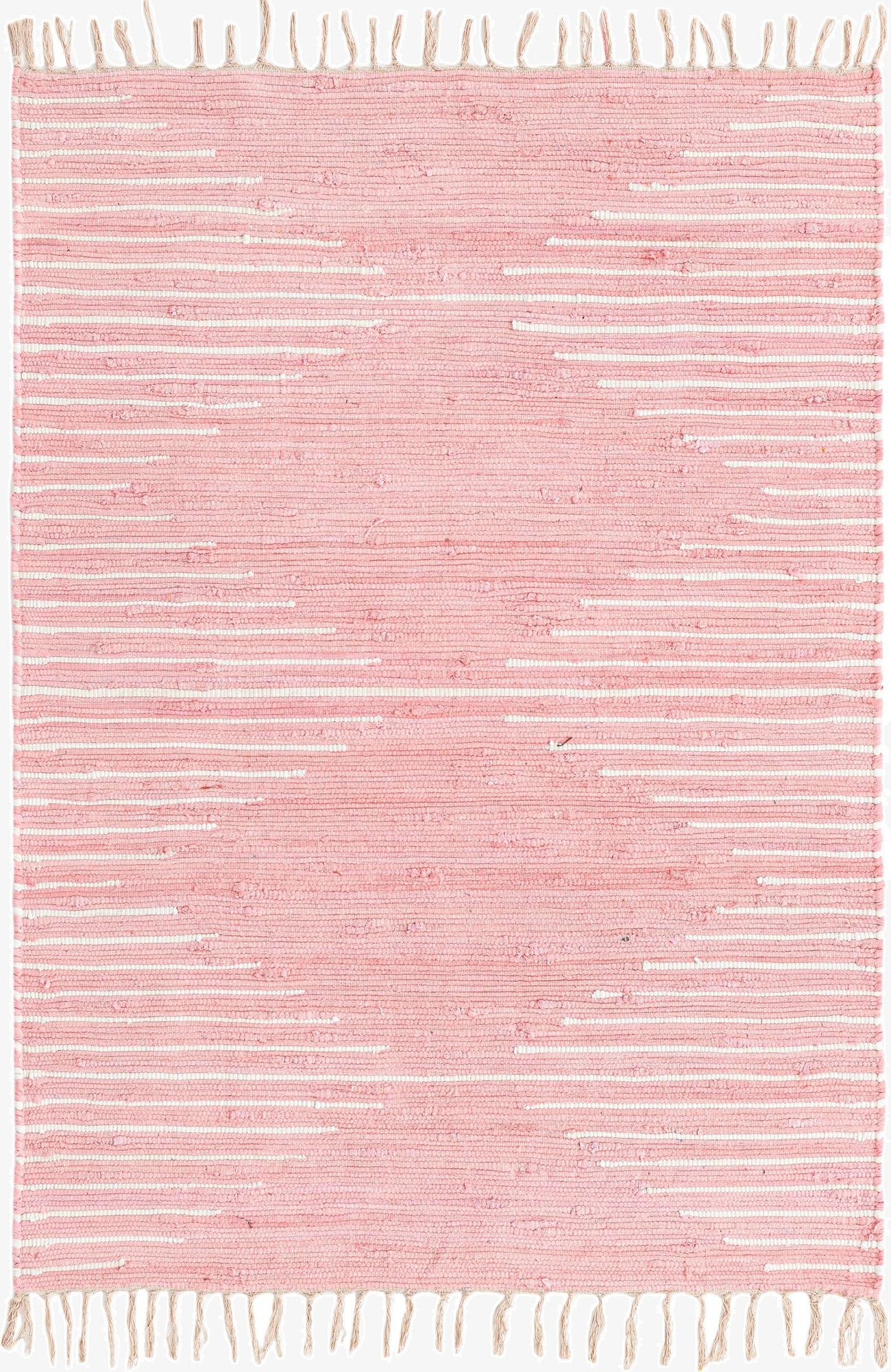  4' 1 x 6' 1  Hand Woven Chindi Cotton Rug