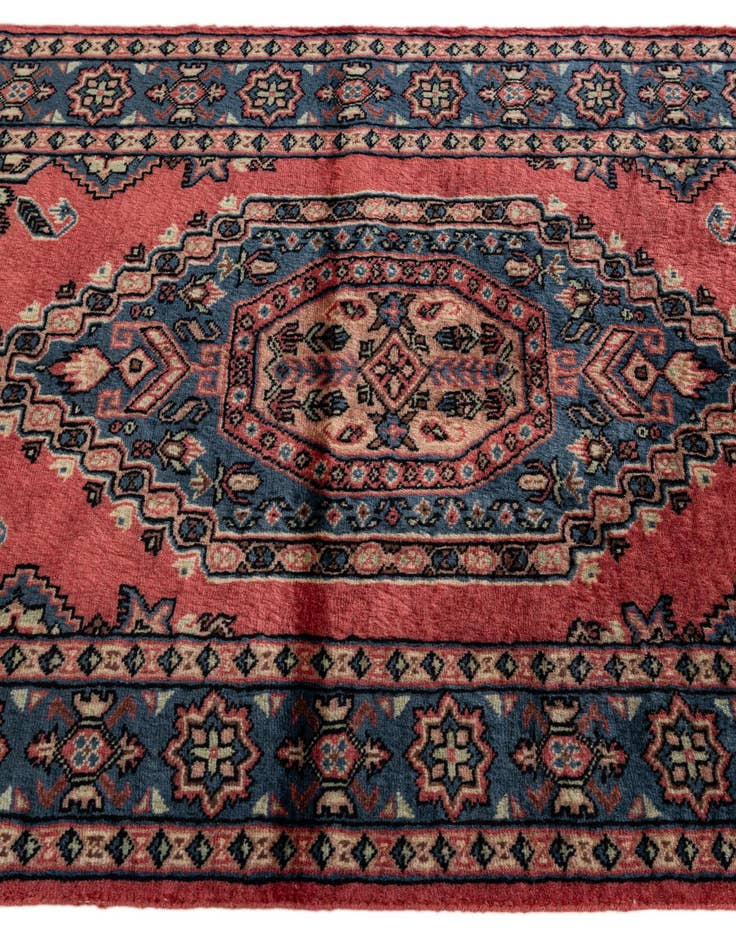 Detail image of  3' 3 x 4' 6  Hand Knotted Bokhara Wool Rug