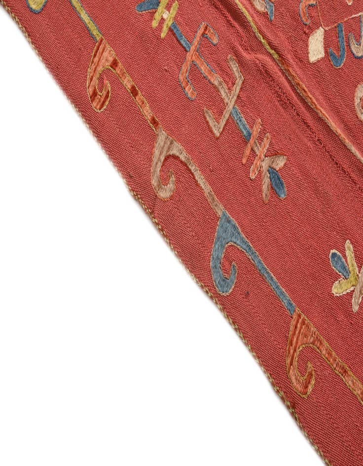 Detail image of  5' 8 x 7' 1  Hand Woven Kilim Suzani Wool Rug