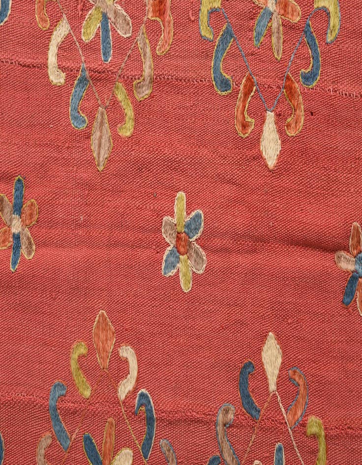 Detail image of  5' 8 x 7' 1  Hand Woven Kilim Suzani Wool Rug