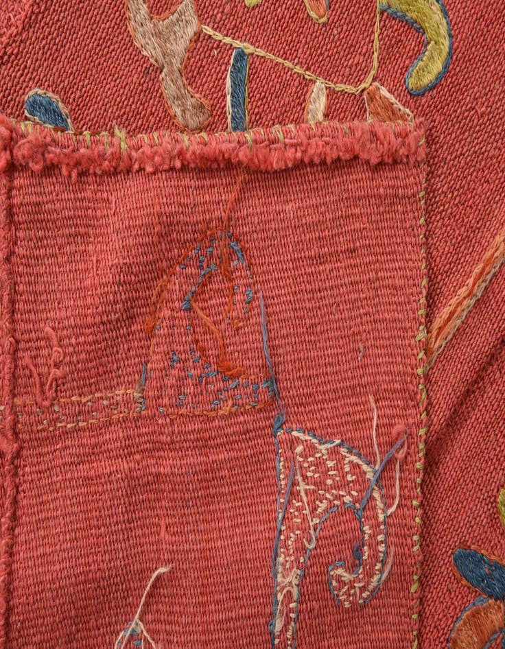 Detail image of  5' 8 x 7' 1  Hand Woven Kilim Suzani Wool Rug