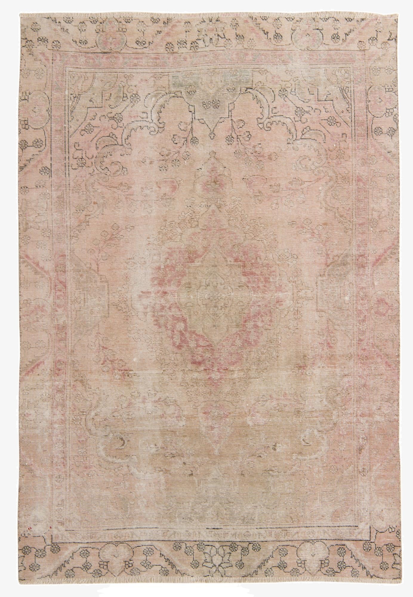  5' 8 x 8' 4  Hand Knotted Ultra Vintage Persian Wool Rug