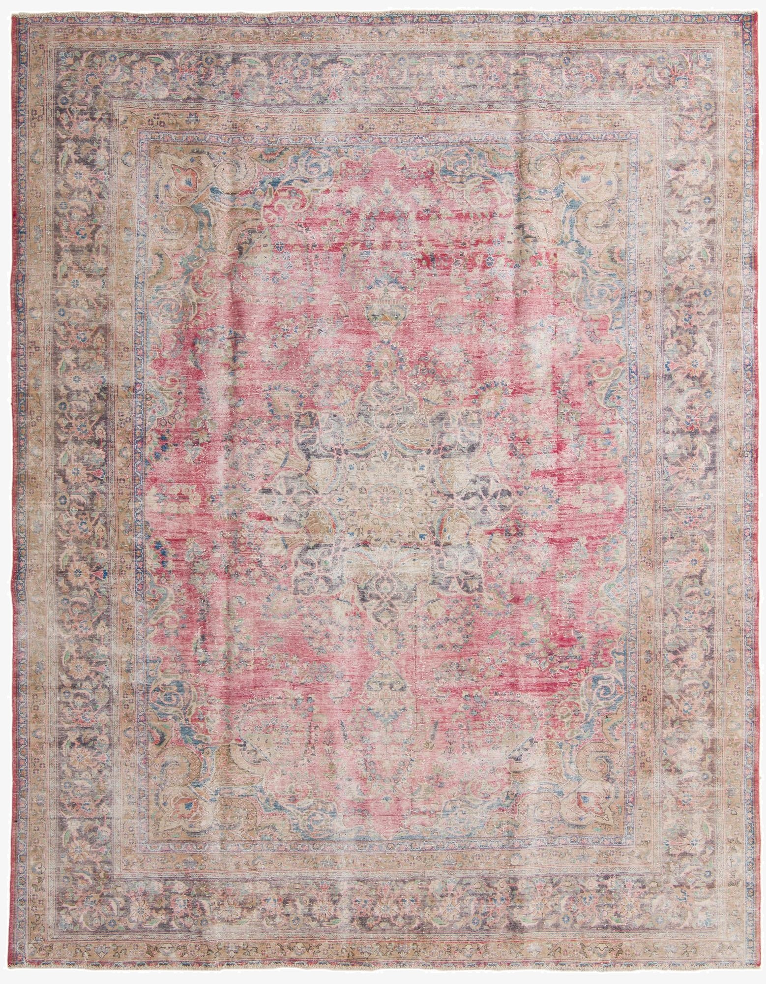  9' 9 x 12' 8  Hand Knotted Ultra Vintage Persian Wool Rug