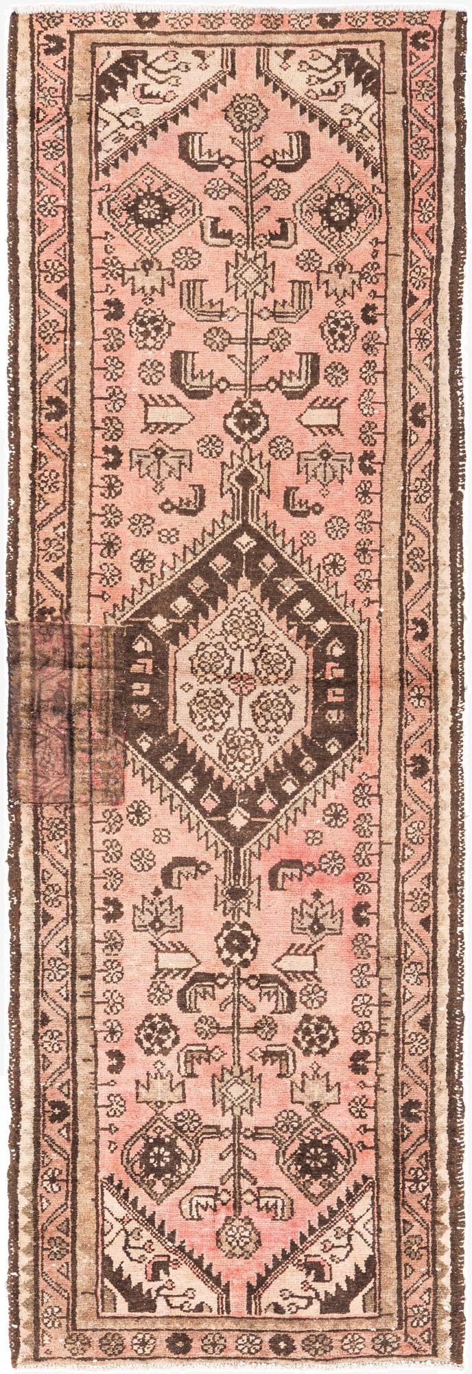  3' 2 x 9' 2  Hand Knotted Ultra Vintage Persian Wool Runner Rug