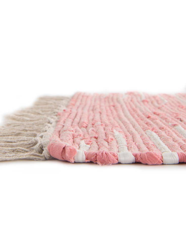 Detail image of  7' 1 x 7' 1  Hand Woven Chindi Cotton Square Rug