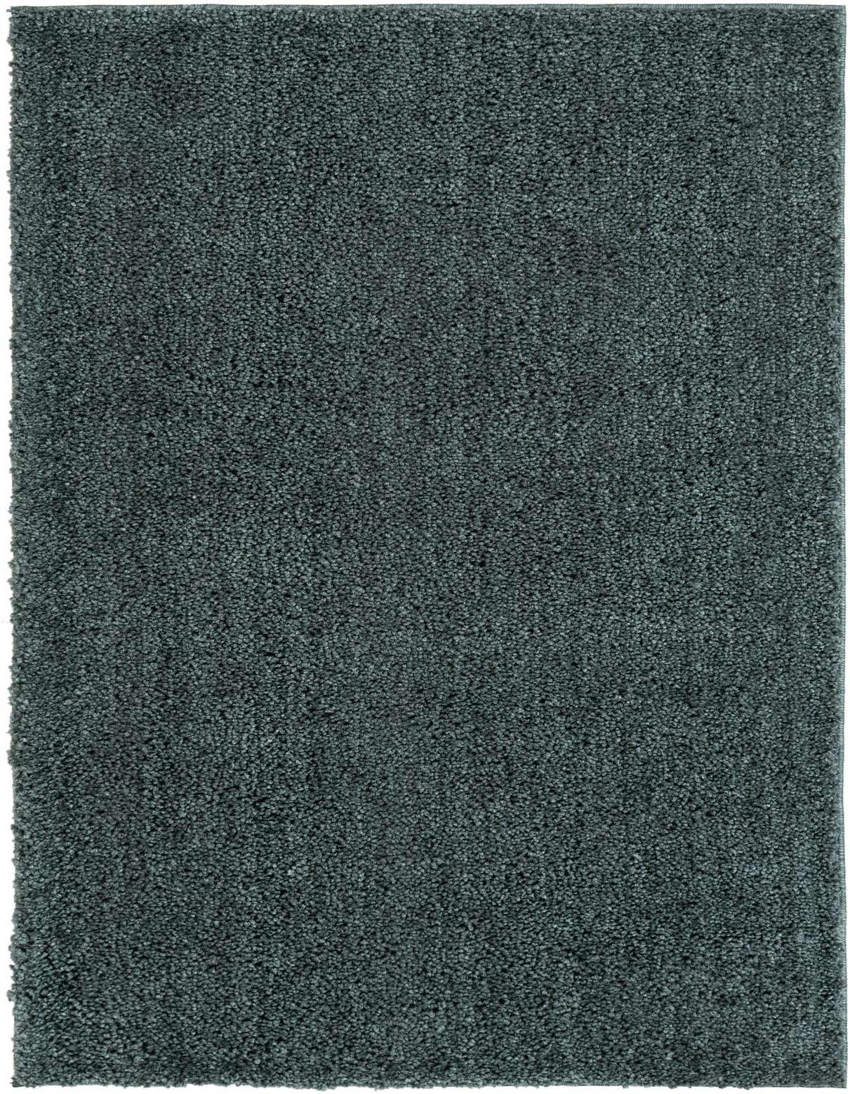 A 3x5 rectangular Jill Zarin Shaggy Chic rug in a deep green, solid color with a plush shag pile.