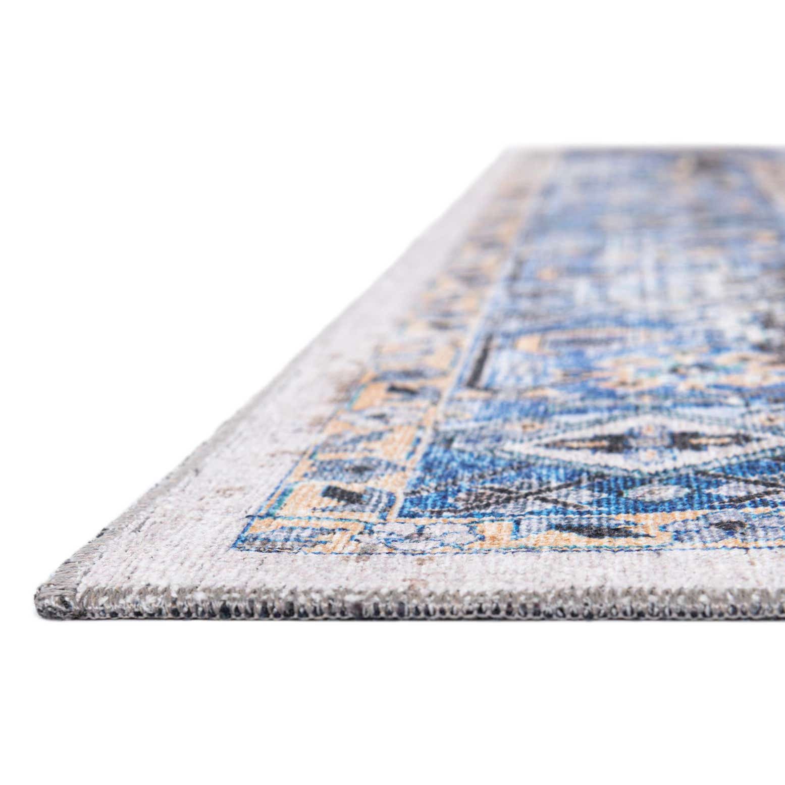 Royal Blue 5' x 5' Washable Yara Octagon Rug | Rugs.com