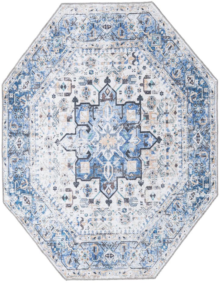  5' x 5'  Washable Yara Octagon Rug