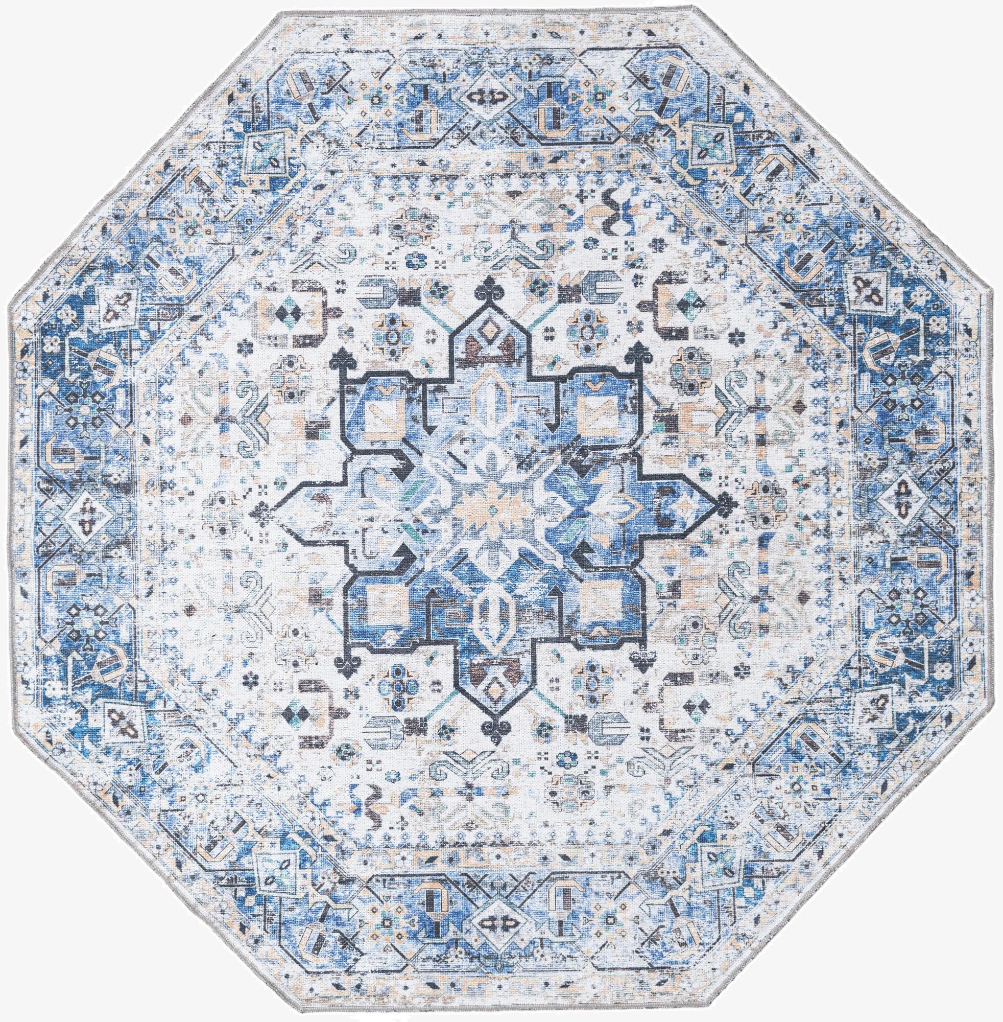  5' x 5'  Washable Yara Octagon Rug