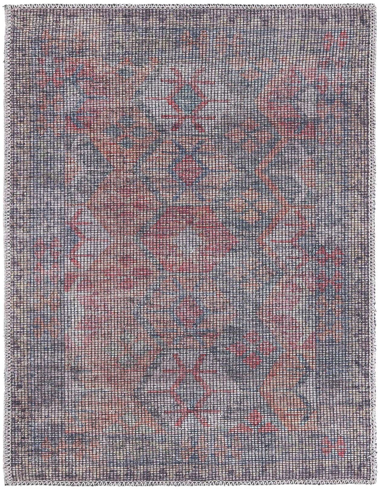 A 2x3 rectangular Rugs.com Sisu rug featuring a distressed traditional tribal pattern in blues, browns, and tans.