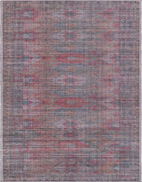 A Sisu 8 Ft Runner rug in blues and browns with a vintage tribal medallion pattern, ideal for a hallway.