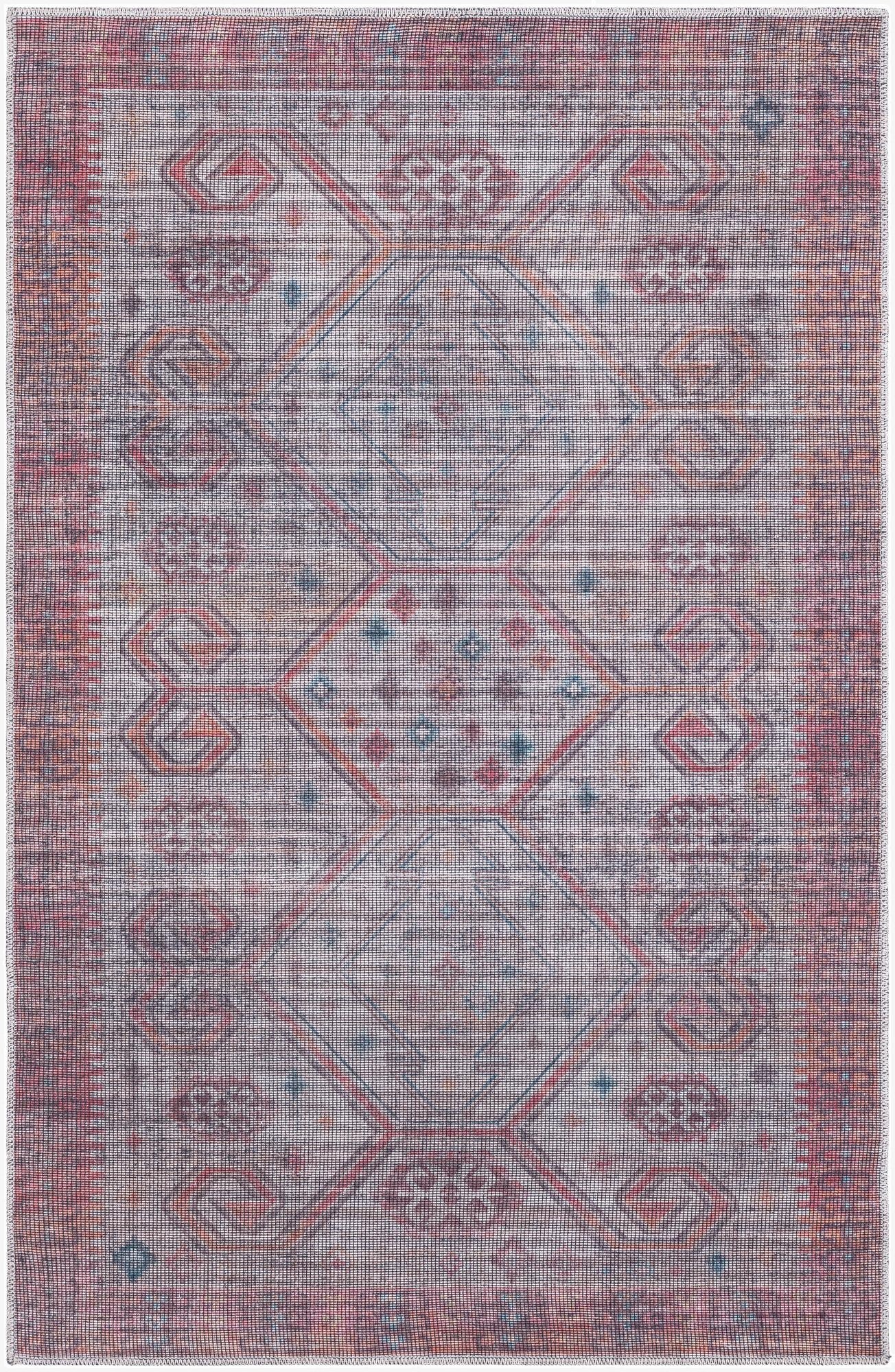 A 4x6 rectangular Rugs.com Sisu rug featuring a rust red and beige Southwestern tribal pattern.