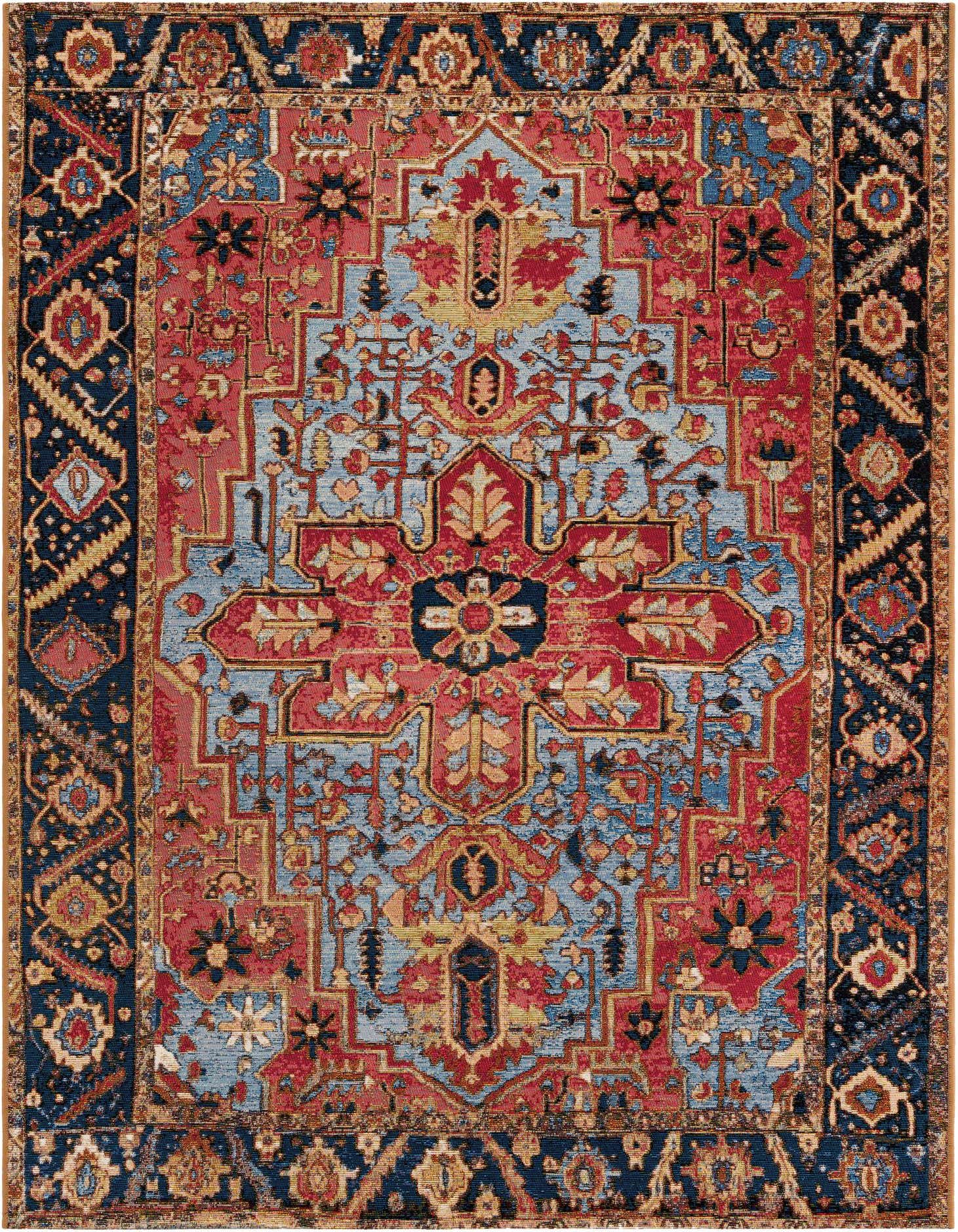 Primary image  5' x 7'  Washable Traditional Indoor / Outdoor Rug