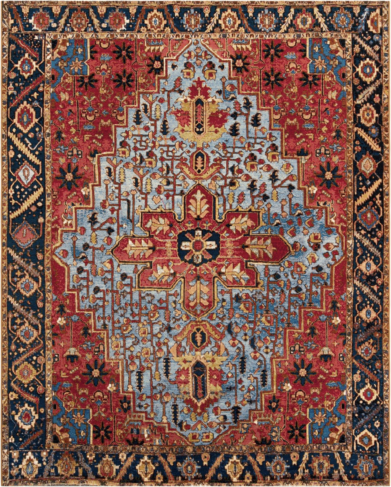  7' 10 x 10'  Washable Traditional Indoor / Outdoor Rug