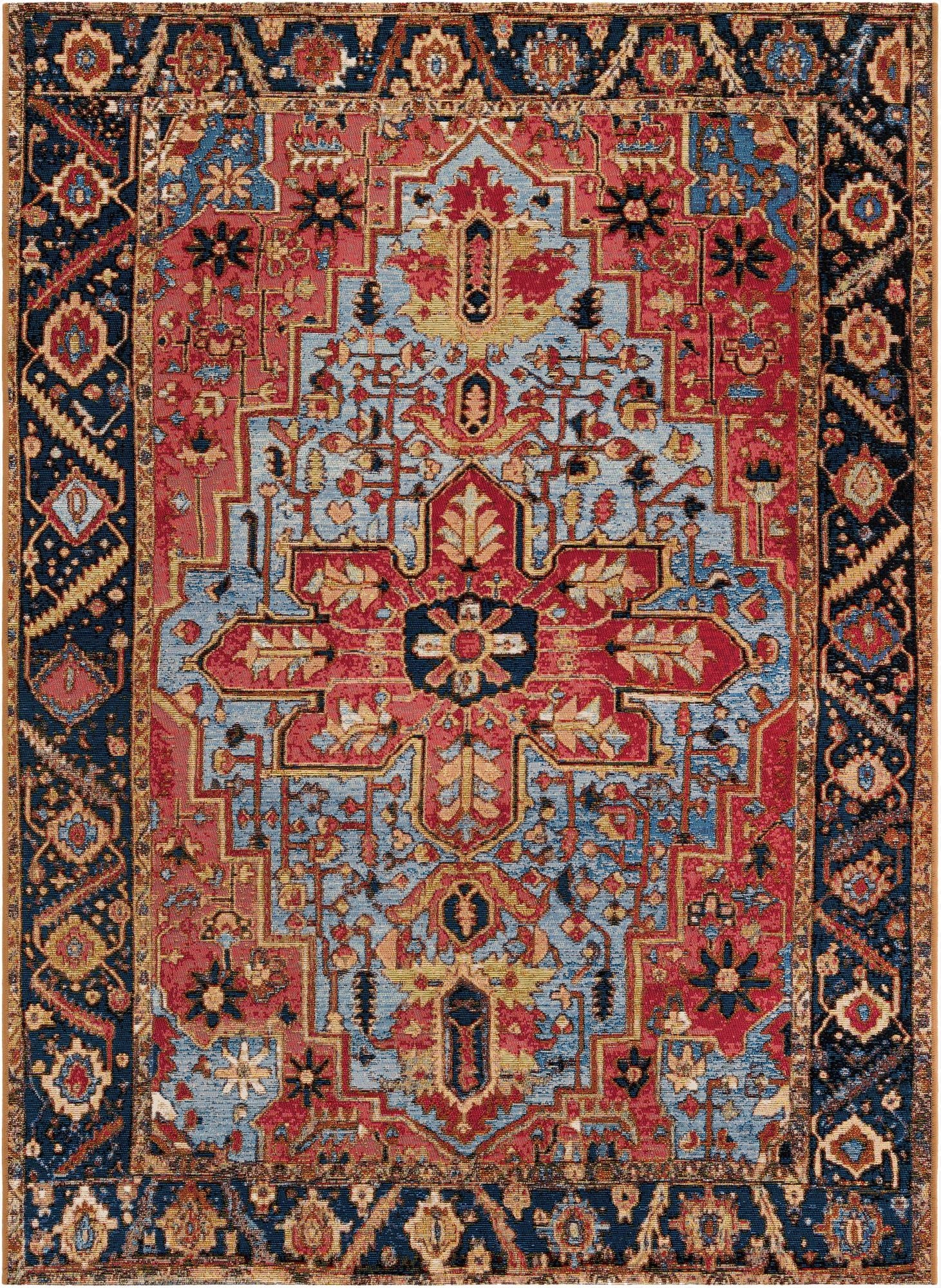  5' x 7'  Washable Traditional Indoor / Outdoor Rug