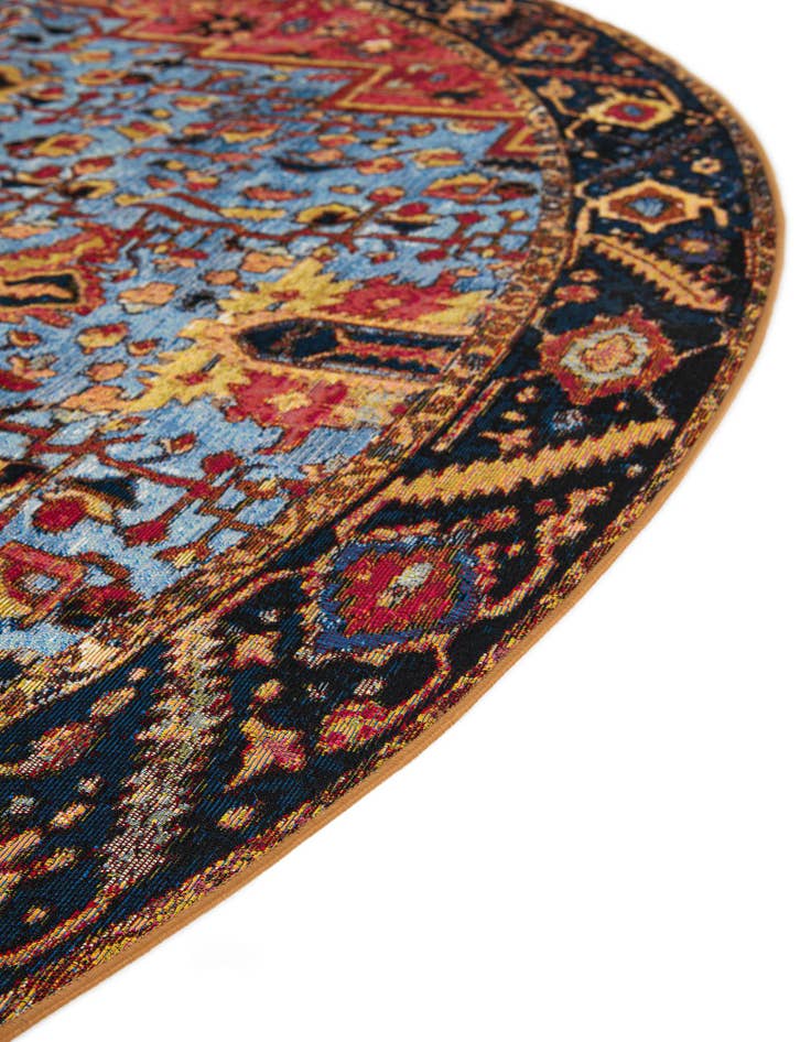 Detail image of  10' x 10'  Washable Traditional Indoor / Outdoor Round Rug