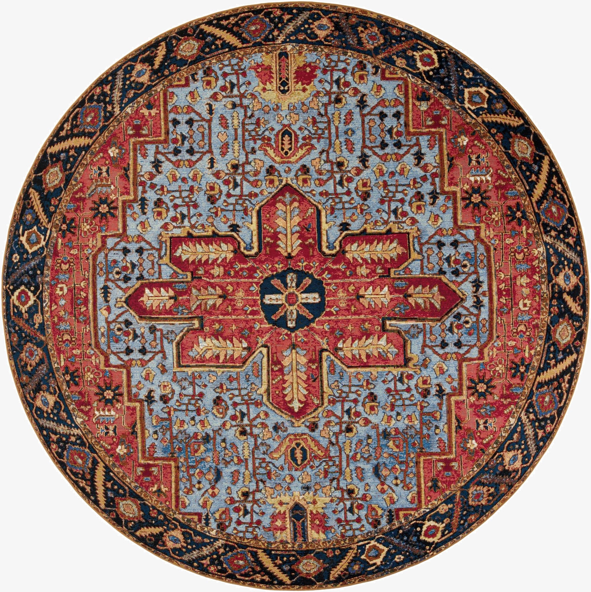  10' x 10'  Washable Traditional Indoor / Outdoor Round Rug