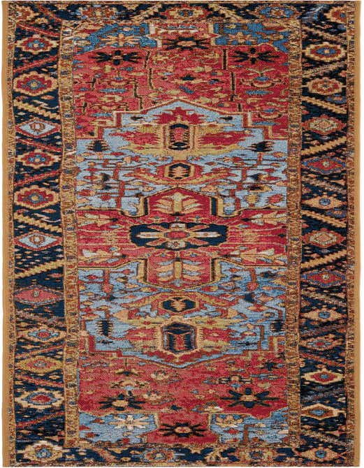 Primary image  2' x 8'  Washable Traditional Indoor / Outdoor Runner Rug